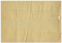''Gone With the Wind'' Telegram, Authorizing David O. Selznick to Enter Into Contracts With Loews, Inc. to Secure Clark Gable for the Role of Rhett Butler